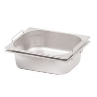 Cuba GN 1/2 com alça - 3,8L - 6,5cm de profundidade - Inox 201 - Zahav Inox