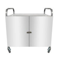 CARRINHO TRÊS NÍVEIS C/ PORTAS INOX 201